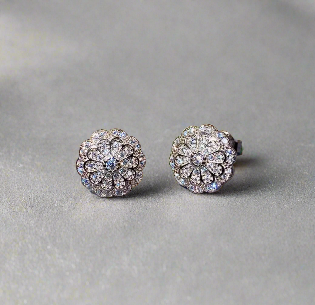 Floral stud earrings