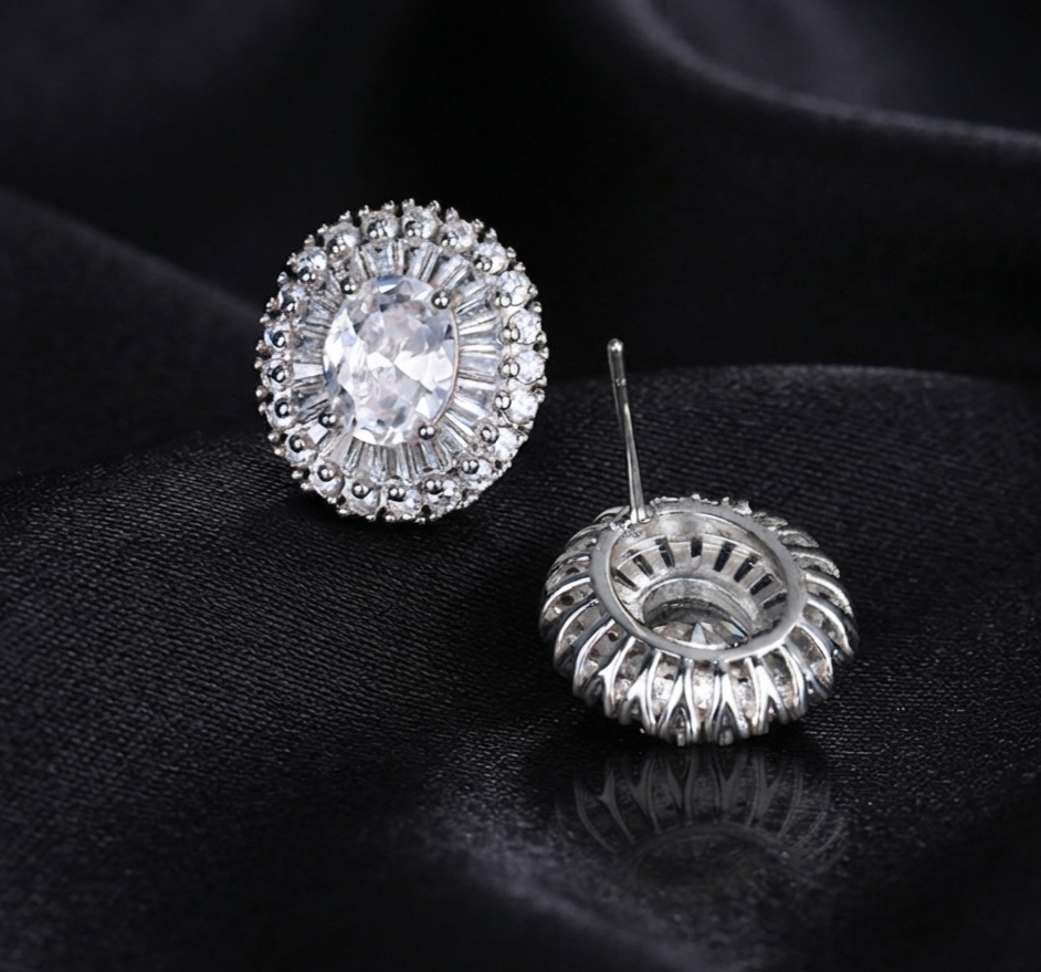 Oval sparkly earrings