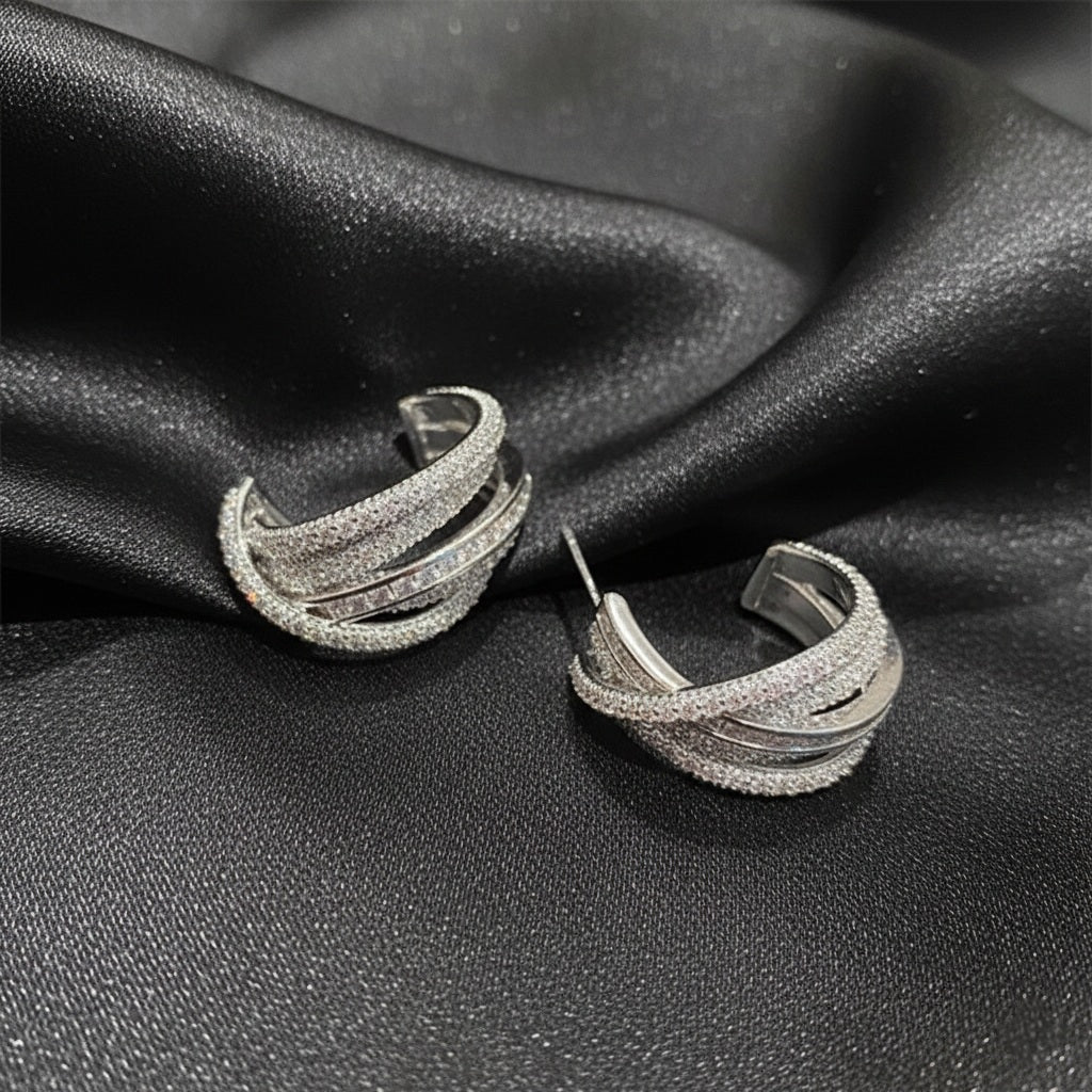 Trendy sparkling earrings