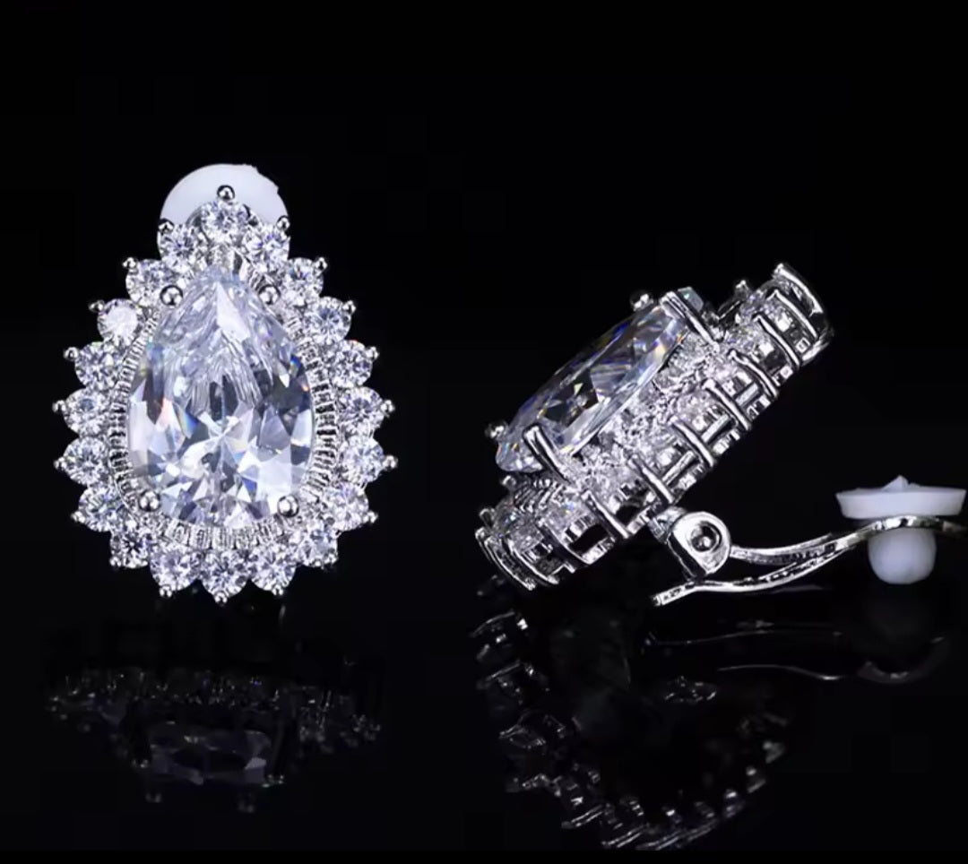 Water drop design earrings