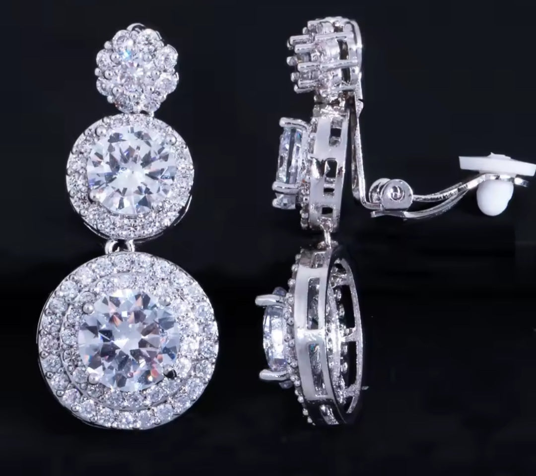 Clip on round earrings