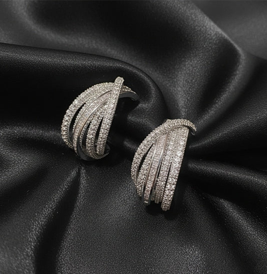 Trendy sparkling earrings