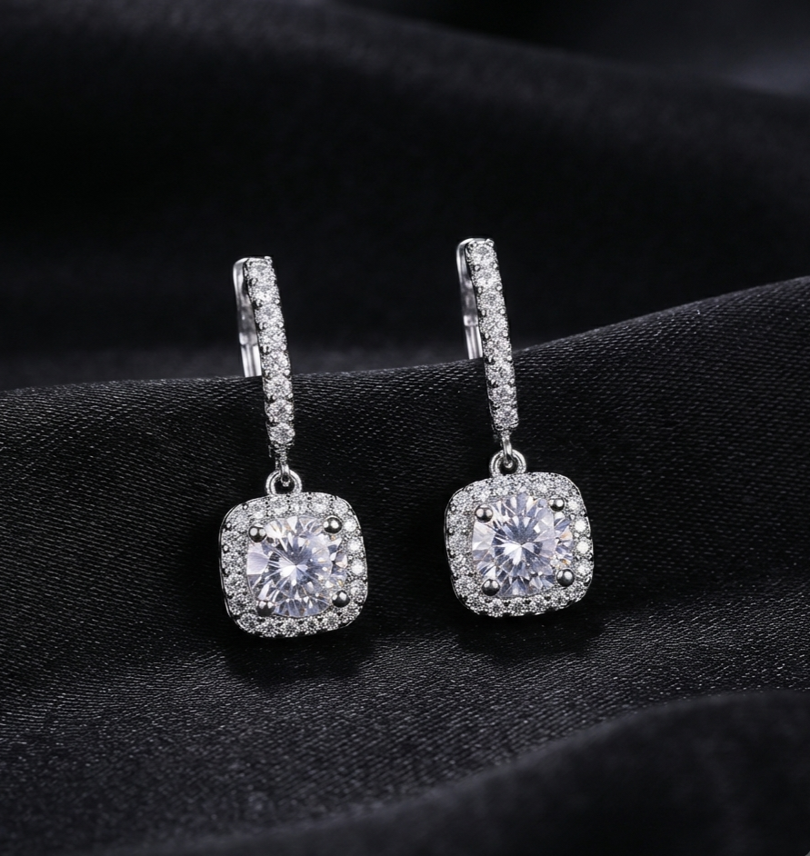 Squared elegant clip on earrings