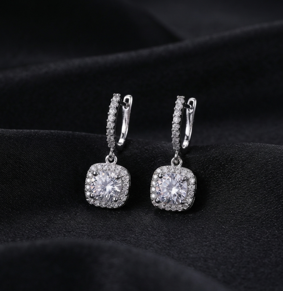 Squared elegant clip on earrings