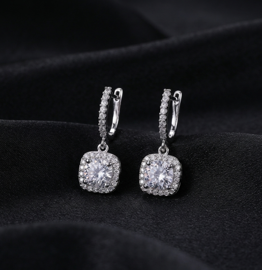 Squared elegant clip on earrings