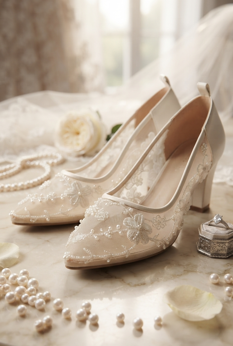 Handmade floral heels