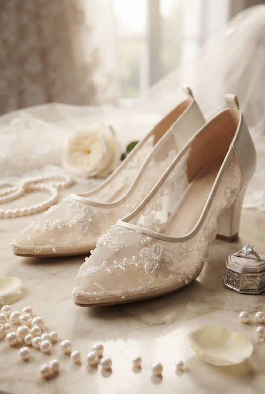 Handmade floral heels