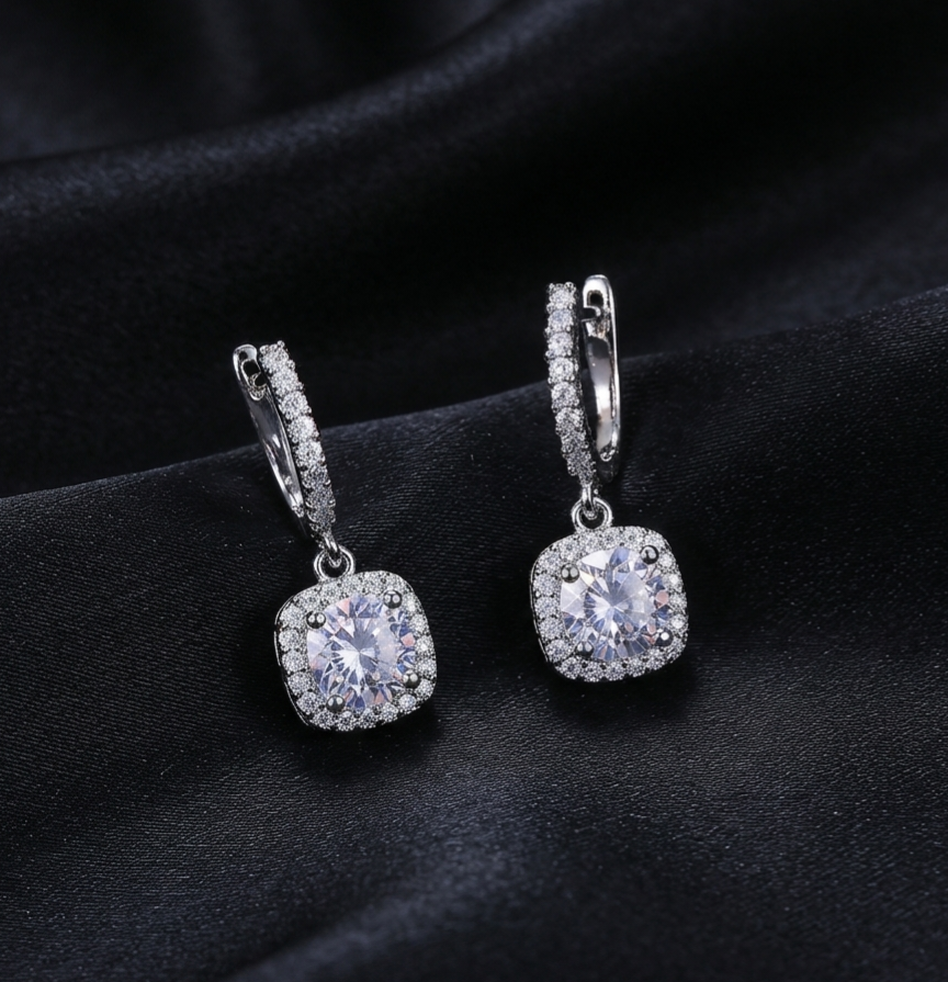 Squared elegant clip on earrings