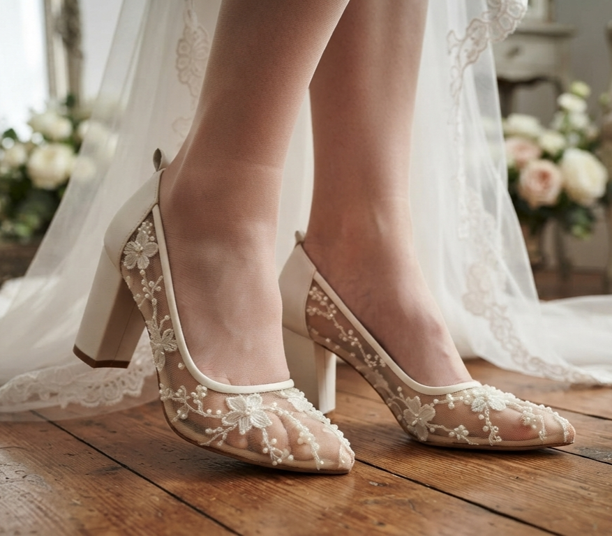 Handmade floral heels