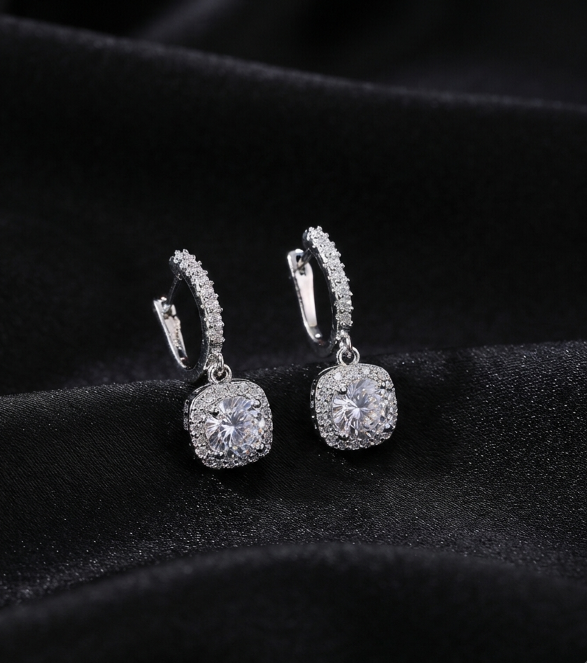 Squared elegant clip on earrings