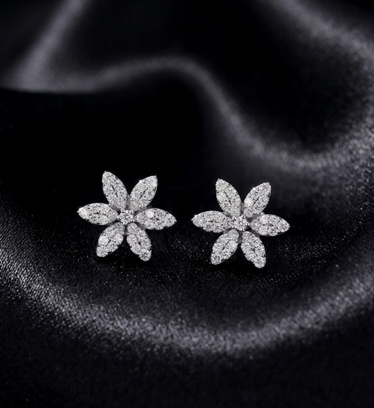 Flowers shiny earrings