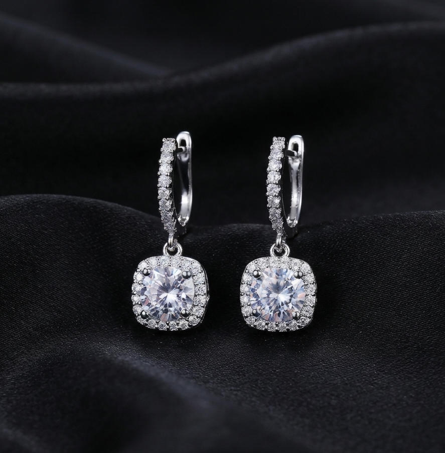 Squared elegant clip on earrings